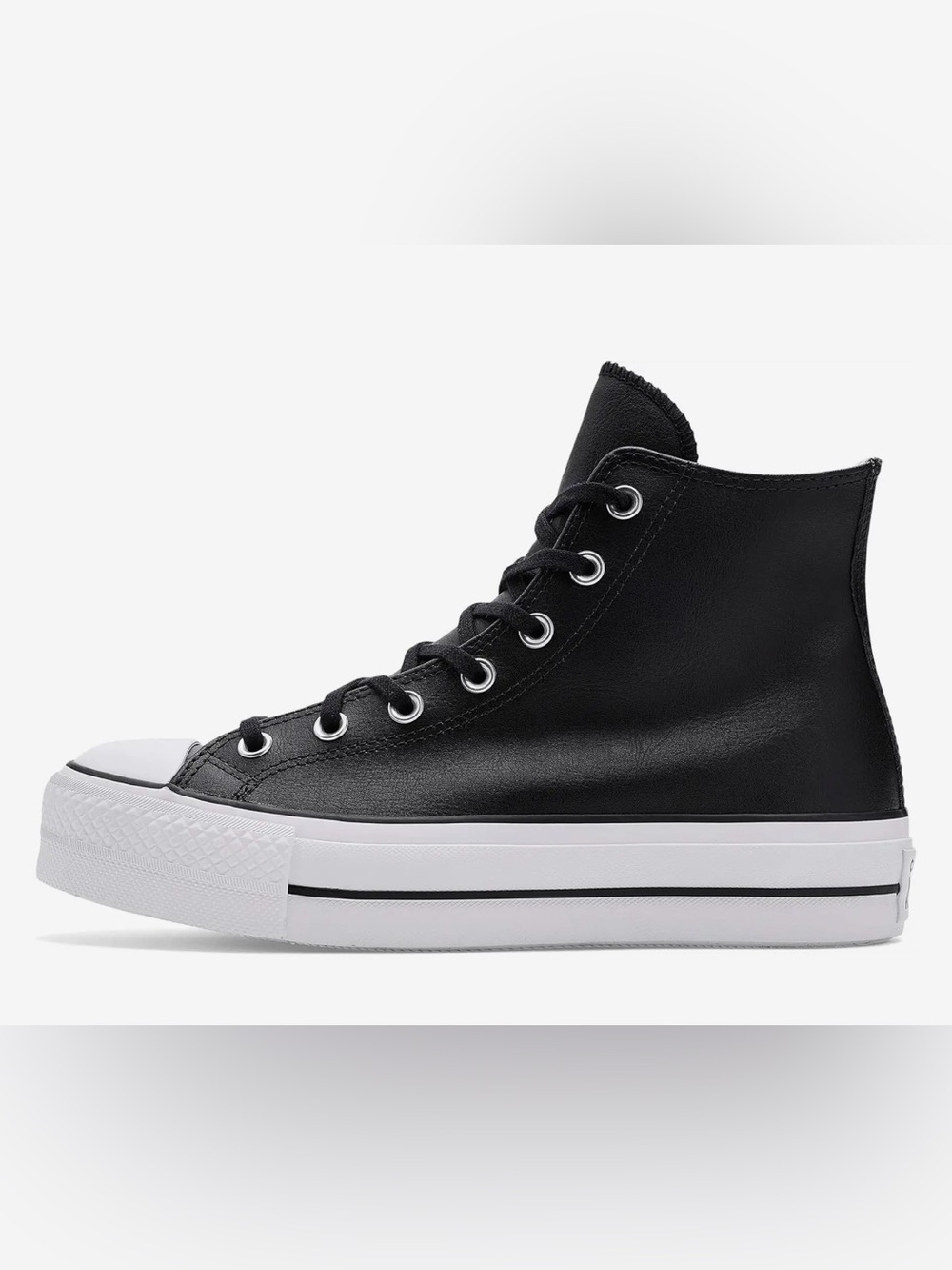 Converse Chuck Taylor Platform Women’s High Top Sneakers - Black Leather Size 9 - Picture 2 of 3